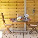 Photographie de la terrasse couverte d'un gîte en France
