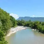 Photographie de la Rivière Drôme et de sa plage à Mirabel et Blacons
